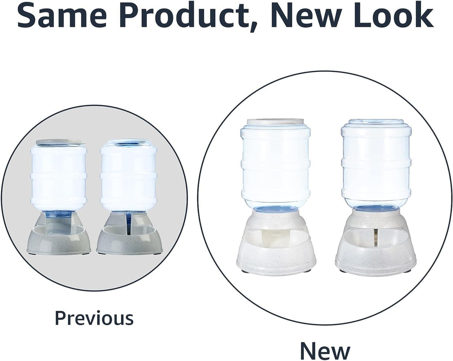 Automatic Pet Water Dispenser and Gravity Food Feeder Set for Cat and Dog, Easy to Clean, 6-Pound Food Capacity, 1-Gallon, Small, Gray, Pack of 2