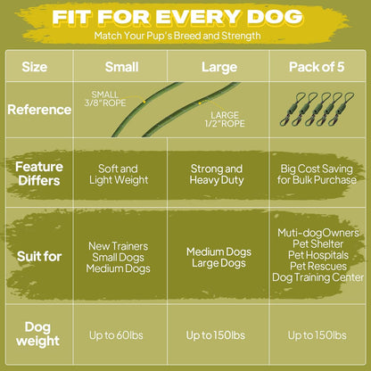 Durable Slip Lead, 6 FT x 1/2" Heavy Duty Loop Leash, Comfortable Strong Rope for Large, Medium Dogs, No Pull Pet Training with Highly Reflective, Green